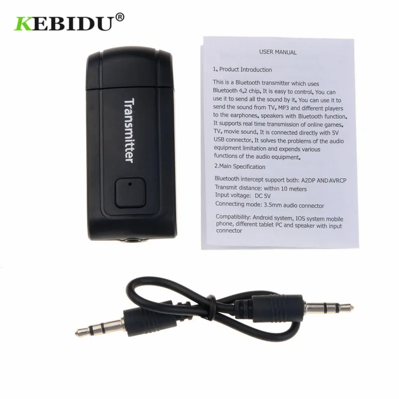 Беспроводной Bluetooth передатчик KEBIDU для ТВ телефона ПК Y1X2 стерео аудио музыкальный