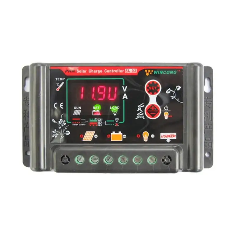

12V 24V 11.1V 10A Plastics Charging Overdischarge Lithium Battery Solar Controller