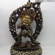 USPS в США S3391 14 Тибет фиолетовый Медь Бронза Золото Позолота Черный Jambhala Махакалы Статуя Будды