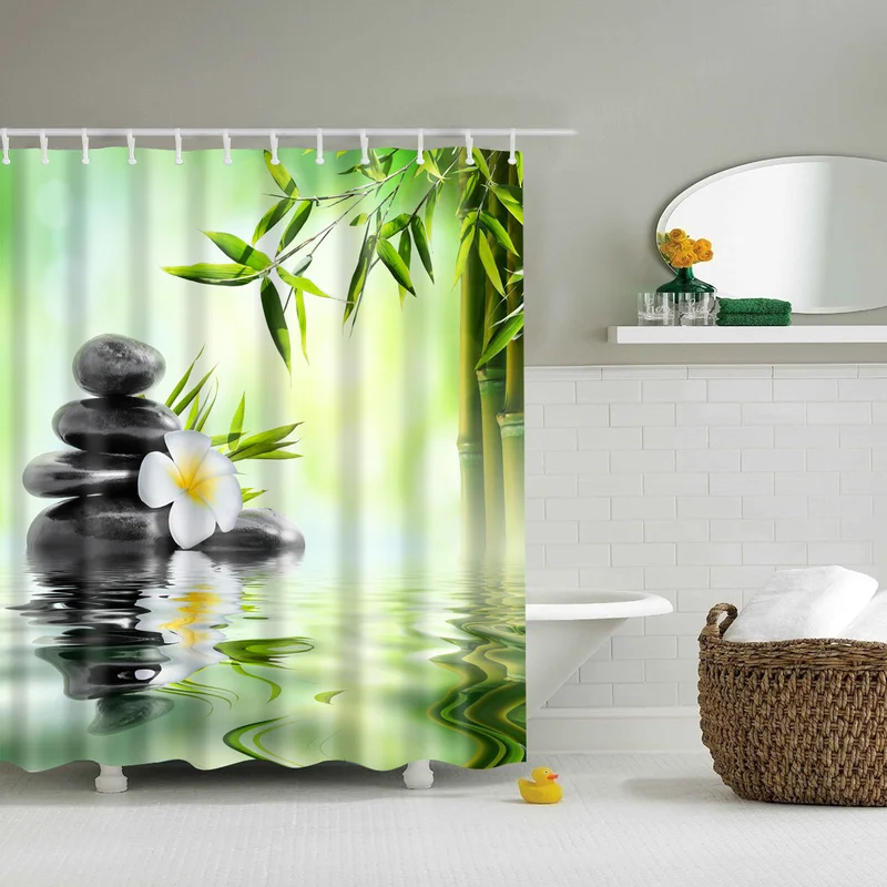3d занавески для ванной с изображением леса деревьев, водостойкие полиэфирные тканевые моющиеся занавески для ванной комнаты, занавески для душа с крючками, аксессуары