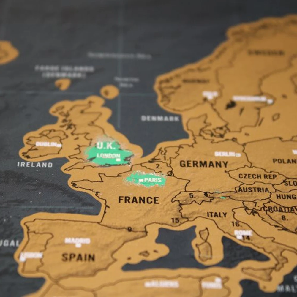 Карта мира с царапинами карта путешествия плакат медный персонализированные журнал Малый размер с цилиндрическая упаковка