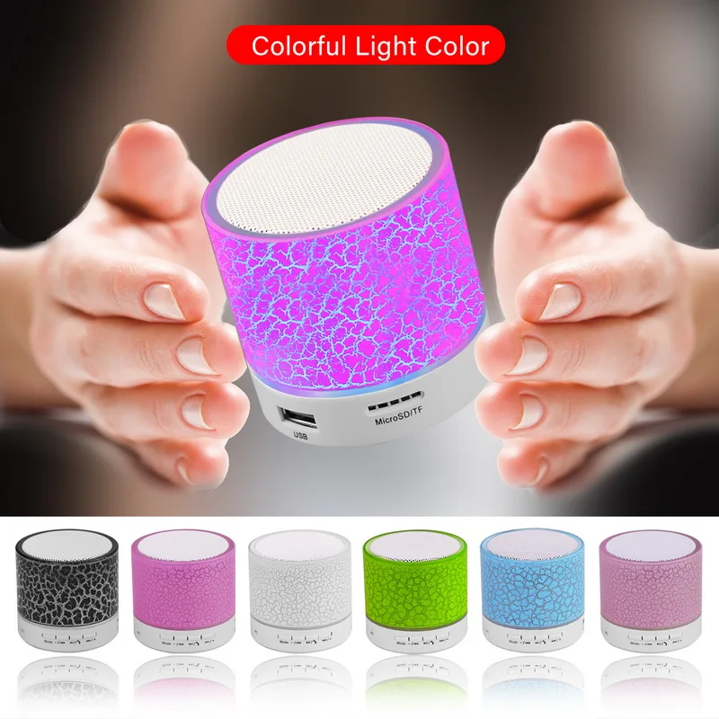 Portable Mini Bluetooth Speakers Wireless Hands Free LED Speaker TF USB FM Sound Music For iPhone X Samsung Mobile Phone | Электроника
