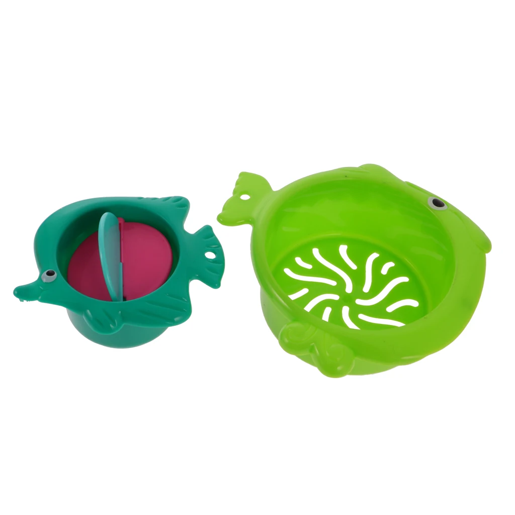 Classic 1Set Baby Children Bath Bathtub Toy Plastic Folding Stacking Cup Kids Bathing Cute Toys for Bathroom 4Kinds