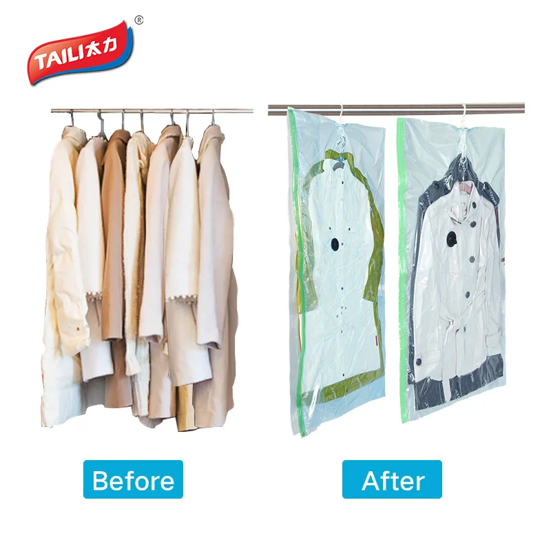 Thickening Non Woven Suit Dust Cover Overcoat Dustproof Bag Wall Organizer Bag For Storing Clothes Garment Vacuum Package 1 Pack E Foldable Three