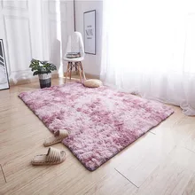 Европейский модный ковер для спальни с длинными волосами, прикроватный коврик с эркером, моющийся персональный ковер, градиентный цвет, одеяло для гостиной