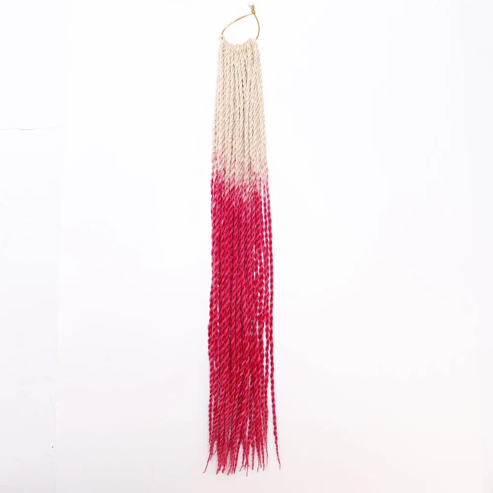 LISI волосы Омбре Сенегальские крученые волосы на крючках косички 24 дюйма 30 корней/упаковка синтетические плетеные волосы для женщин серые, синие, розовые, брови - Цвет: T1/35