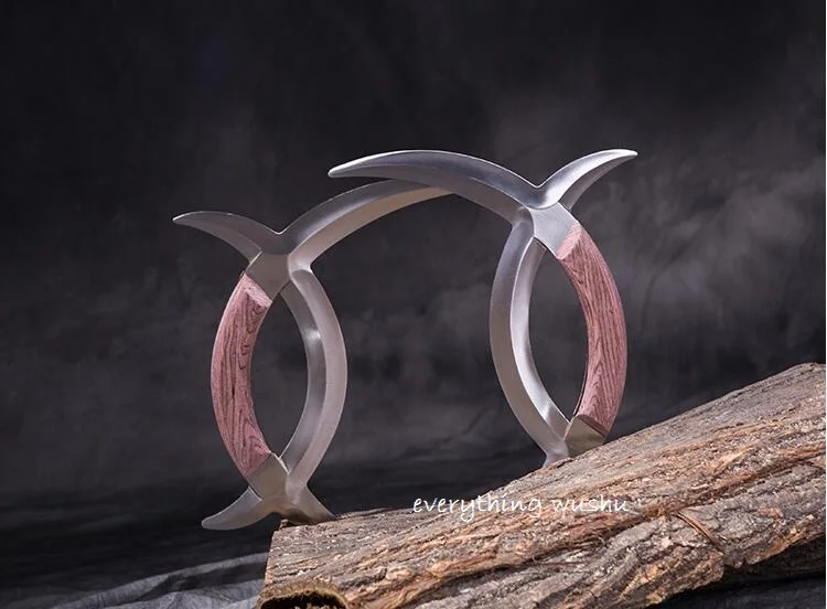 Wushu Double Deer Horns Ba Gua Yue Zi Wu Yuan Yang Wu-Sold as a pair 2 pieces