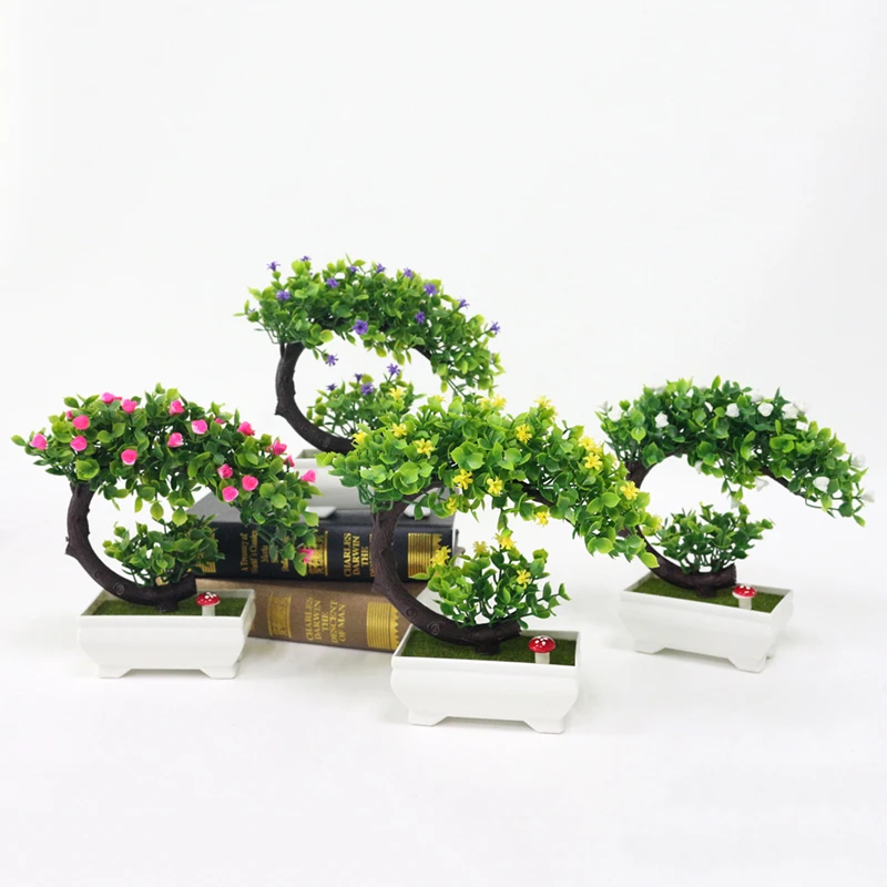 JAROWN Artificial Plants Fake Flower Bonsai Home Decoration Flores Simulation Plastic Potted Plant Wedding Decorations Gift (19)