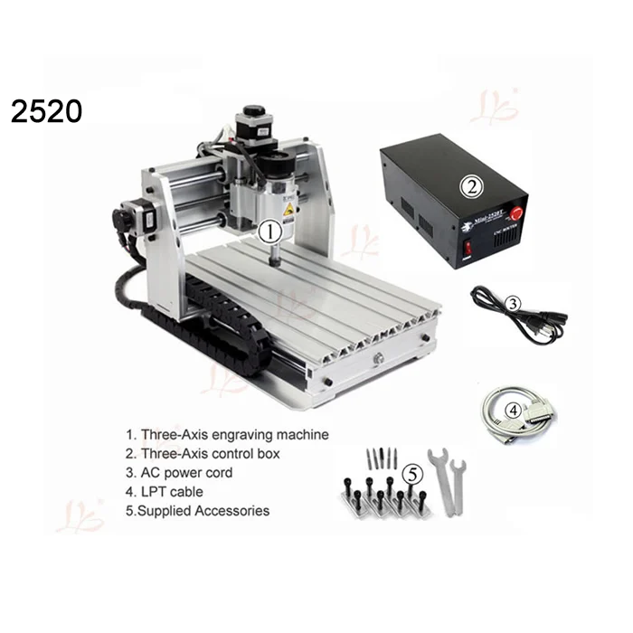 

Cheap LY-mini cnc milling machine 2520 woodworking router lathe 3axis ER11 collet mach3 control high quality 220v/110v