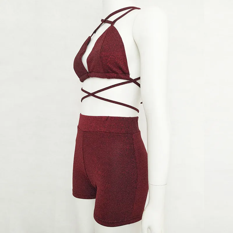 women halter sexy bandage bra 2 pieces set suits 21_