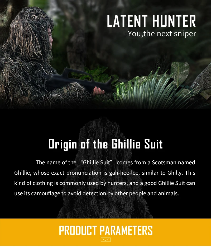 IDO gear Ghillie костюм охотничья одежда для джунглей Bionic 3D лесной Снайпер поезд камуфляж Airsoft Wargame gear тактический