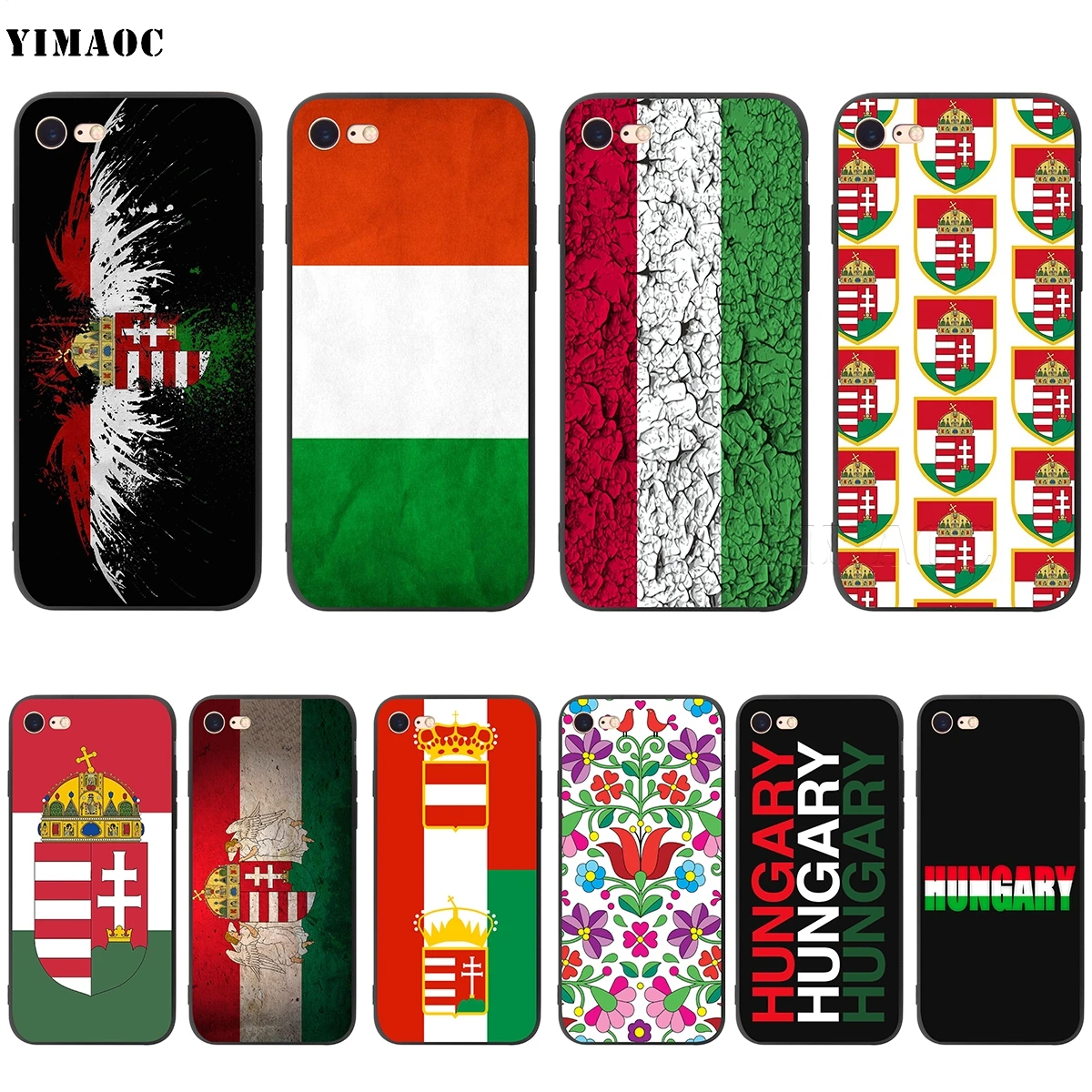 

YIMAOC Hungary Hungarians Flag Soft Silicone Case for iPhone 11 Pro XS Max XR X 8 7 6 6S Plus 5 5s se