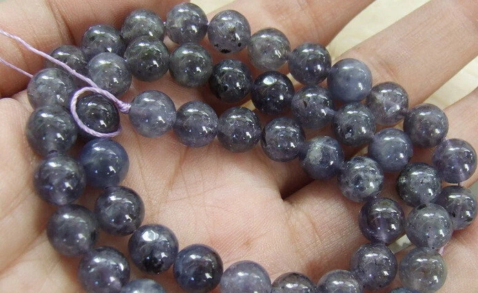 

Hot sell Noble- FREE SHIPPING>>>@@ N576 6mm Natural Iolite Round 15.5'' beads