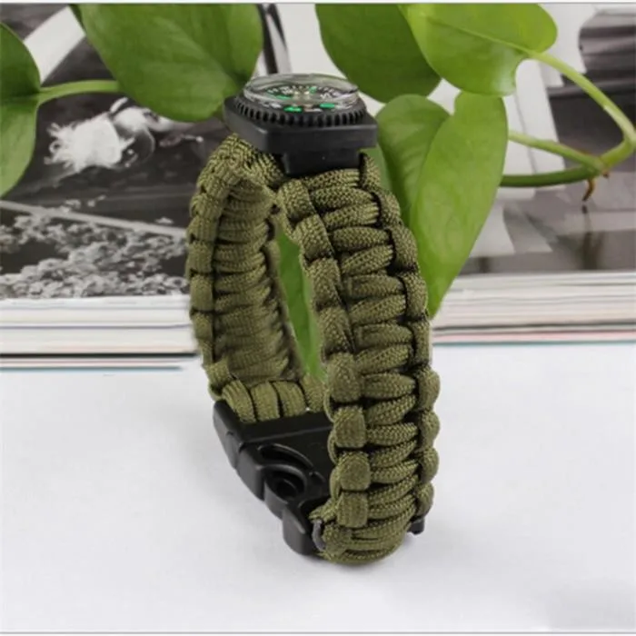 1 قطعة أساور مطوية مضفر سوار الرجال في الهواء الطلق Multifuctional حبل مظلة للنجاة أساور التخييم البوصلة 1 قطعة أساور مطوية مضفر سوار الرجال في الهواء الطلق Multifuctional حبل مظلة للنجاة أساور التخييم البوصلة