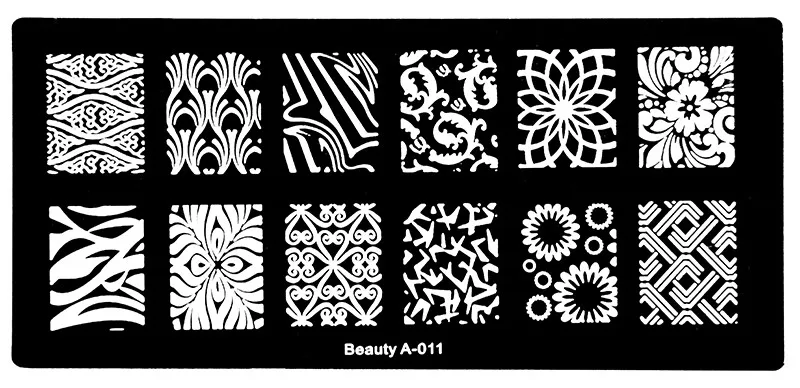 Новинка года 6*12 см из нержавеющей стали пластины для штамповки ногтей геометрические узоры Монро Мадонна спортивные шаблоны для ногтей штамп - Цвет: BeautyA11