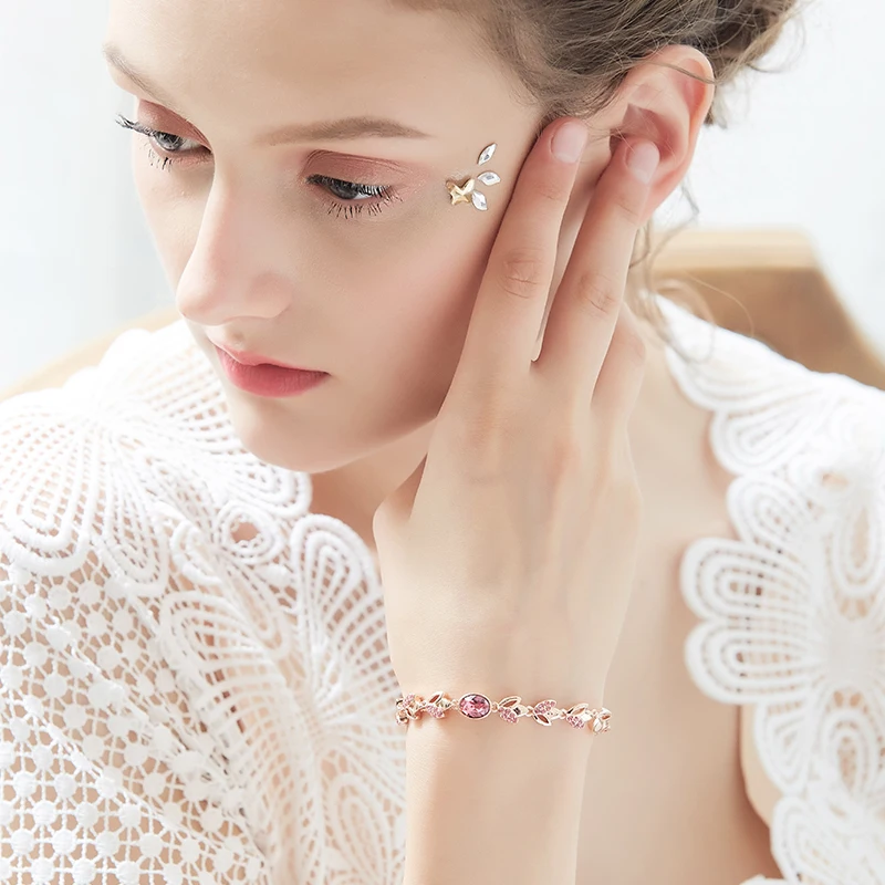 CDE женский золотой браслет ювелирные изделия украшенные кристаллами от Swarovski