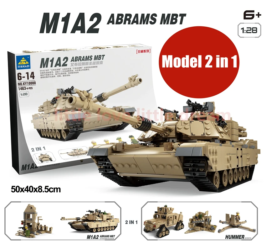 

KAZI M1A2 ABRAMS MBT fit legoings Military technic Tank figures Deformation hummer Building Blocks bricks Toys gift kid