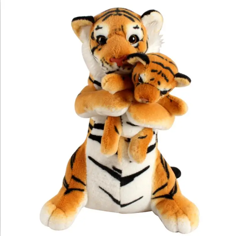 2 шт. 48 см 3 цвета для мамы и ребенка тигра мягкая плюшевая игрушка-симулятор животного King хорошее качество сидя реальных милых - Цвет: Цвет: желтый