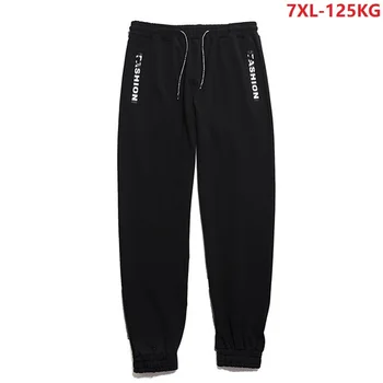 

summer letter Men's casual pencil pants cotton fashion spring sportwear loose Large sizes big 8XL 10XL elasticity stretch Pants