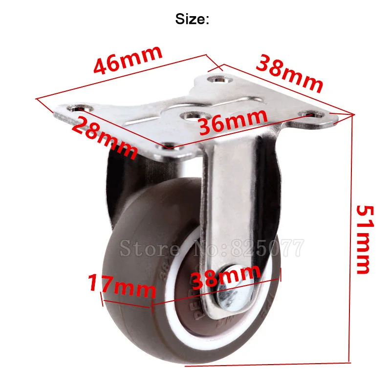 4 قطع كتم اتجاهي عجلة حجم 1.5 بوصة/38 ملليمتر الخفيف عجلات تحمل 25 كجم/وحدة ، ل خزانة درج زهرة رفوف JF1567