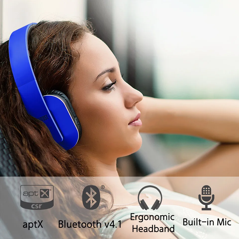 August EP650 беспроводные Bluetooth наушники с функцией NFC aptX Multipoint микрофоном и