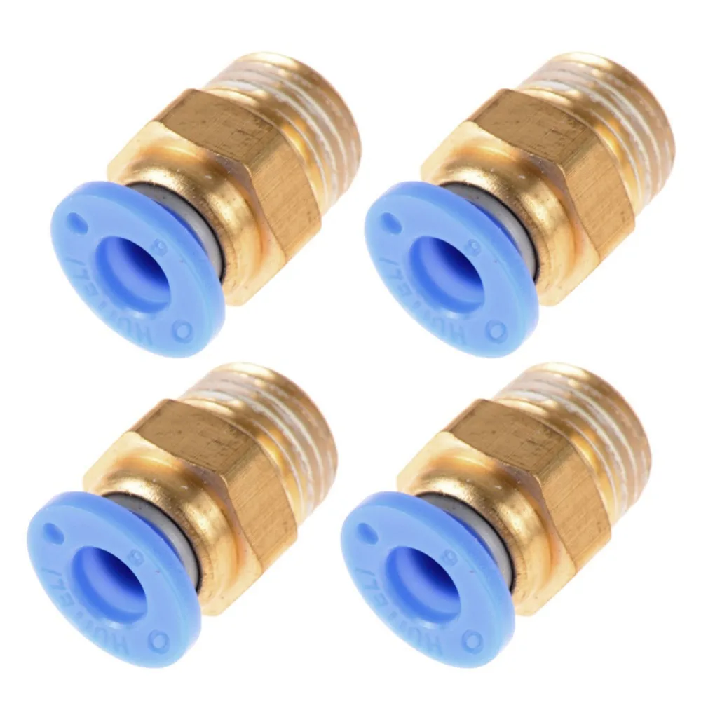 

6mm Thread 1/4 Inch Pneumatic Copper Quick Connector Air Straight Tube Fitting PC6-02 One Touch Hose Quick Exhaust Pipe