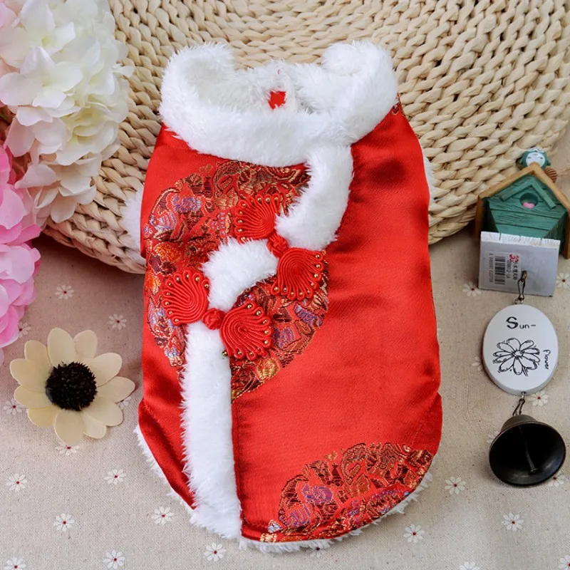 XS-3XL High Quality Dog Clothes New Festival Brocade Embroidery Traditional Chinese Garments Puppy Dogs Coat for Pets S171 | Дом и сад
