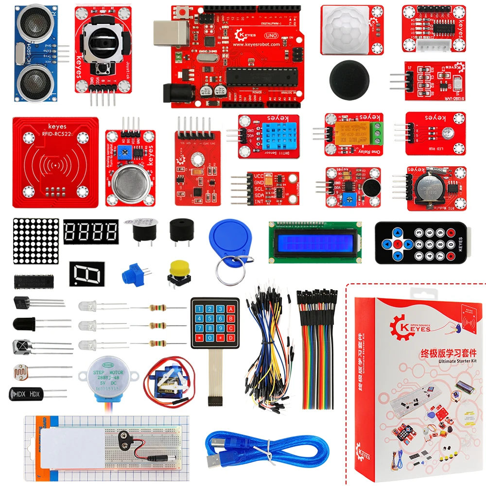 

KEYES Ultimate Starter Kit with UNO R3 Development Board for ARDUINO