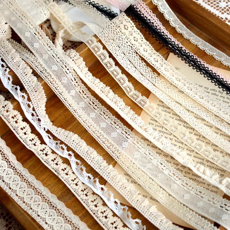 

20 ярдов хлопчатобумажная кружевная отделка для шитья Кружевная аппликация лента для сумки платье аксессуары для скатерти