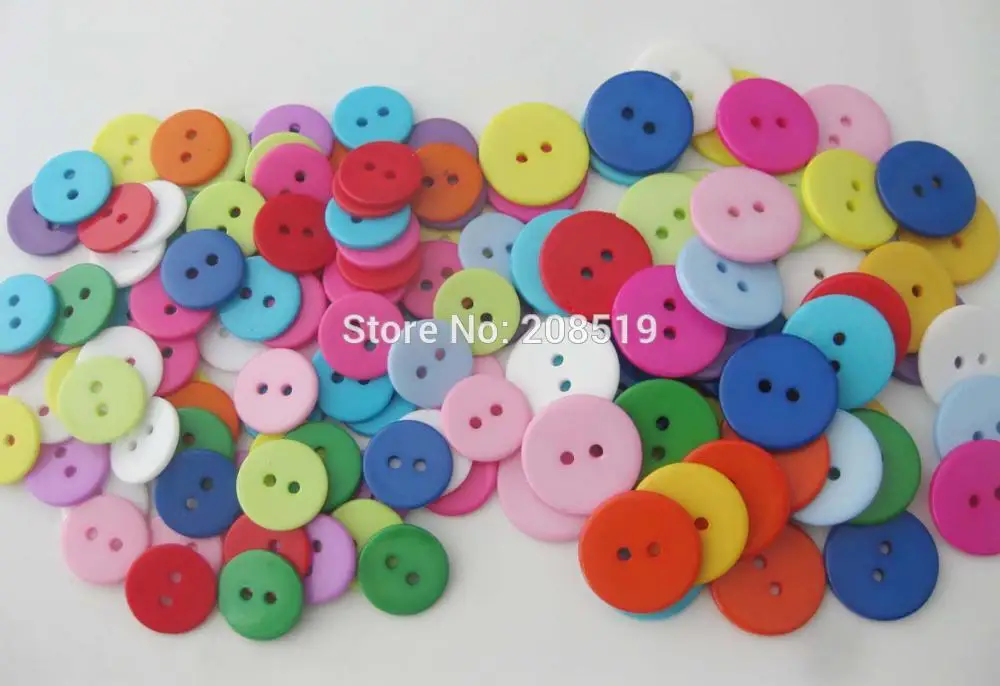 

NBNLVV Assorted colorful round buttons DIY scrapbooking design 15mm/20mm flatback craft buttons mix 150 pieces