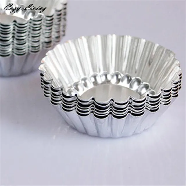 Egg Tarts Tray 10 PCS/SET Egg Tart Aluminum Cupcake Cake Cookie Liner