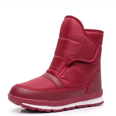Женские зимние сапоги, зимние сапоги, женские непромокаемые сапоги на плоской подошве,, женская обувь, Botas Mujer, женская обувь, de inverno, черный, красный, XL - Цвет: Красный