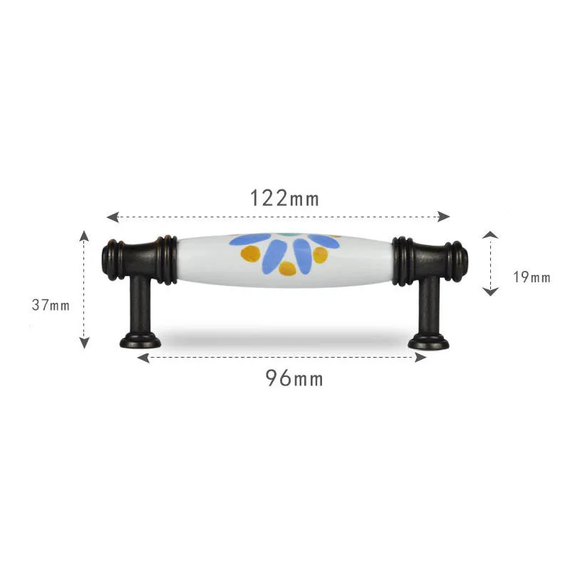 2 шт Керамические ручки для ящика, детские ручки для ящика, дверные ручки для шкафа, ручки для шкафа, размер 96 мм(с винтами - Цвет: 2PCS