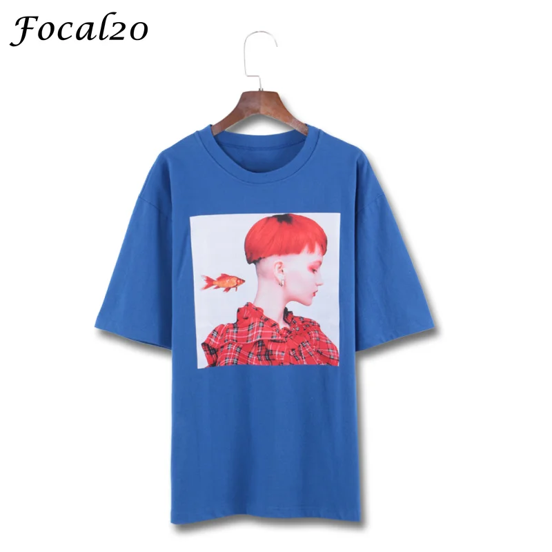 

Focal20 Harajuku Character Print Women Oversize T-shirt Summer Short Sleeve Gothic Punk Loose T Shirt Tee Top Streetwear