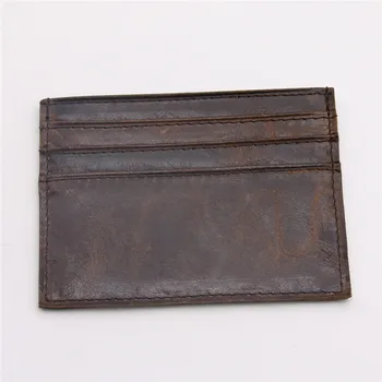 

Men's Leather Card ID Holders Bank Credit Card Set Simple Small Thin Wax Card Card Package1042