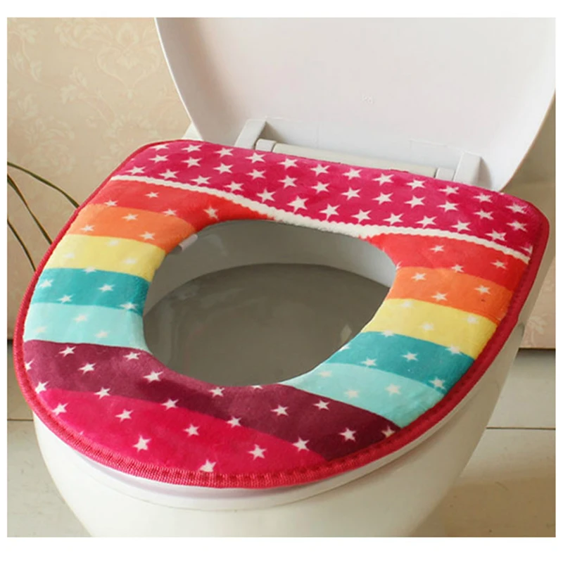 Winter Toilet Seat Warmer Coral fleece Thicken Carpet Toilet Seat Cover