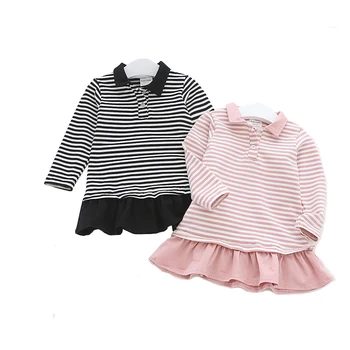 

Autumn Fashion Baby Girl Dress Cotton Stripe Long Sleeve Children Clothes Infant Kids Girls Princess Dresses 1 2 3 4 5 6 Yrs