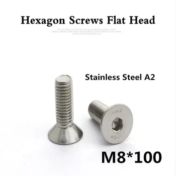 

50pcs/lot DIN7991 M8*100 A2 Stainless Steel Flat Socket Head Cap Screw