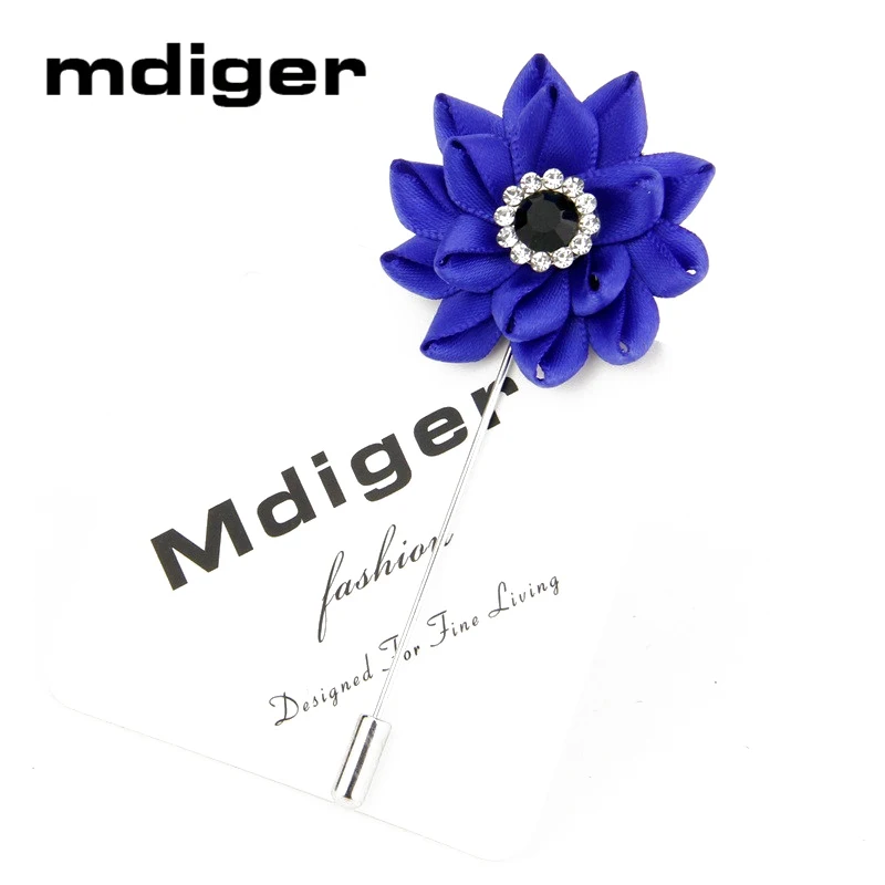 Mdiger бренд брошь лацкан цветок броши Для мужчин костюмы Rhinestone Цветок лотоса Броши Булавки для Для мужчин 100 шт./лот