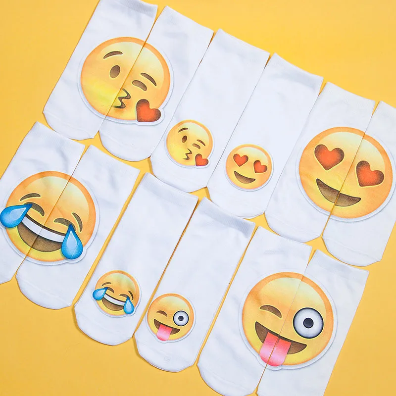 

Casual 3d Emoji Printing Expression Slipper Socks Cute Funny Socks for Women Men Unisex Sock Slippers Boat Socks Hot