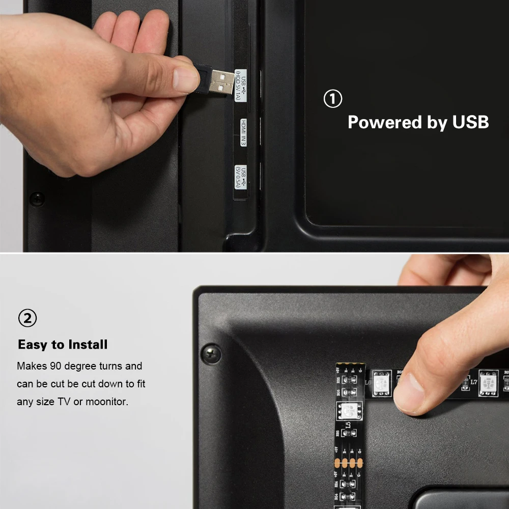 Светодиодная лента 5 В USB RGB светильник 5050 SMD 16 цветов неоновая лампа подсветка