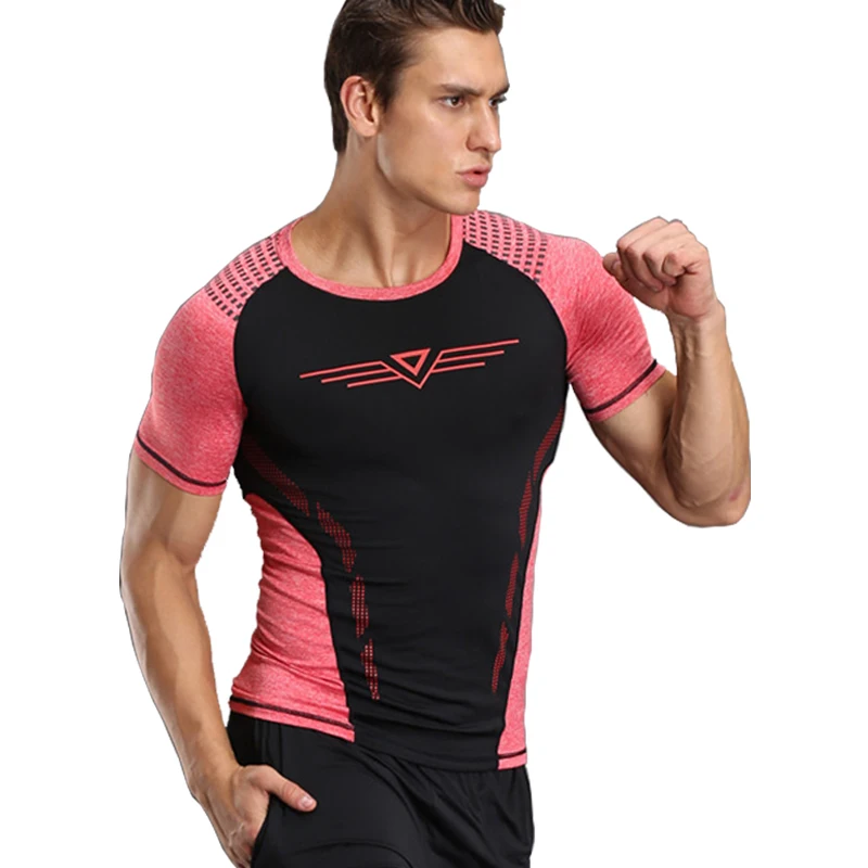 

Sport t shirt Men Sweat Undershirt Sport Shirts Fitness Men Printed Compression Shirt 3D T Shirts Muscular Running Jogging Cloth