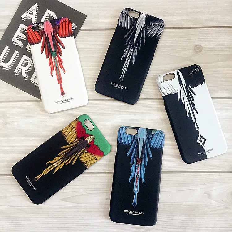 

Marcelo BURLon Animal Wolf snake Hard Protective Phone Case For iphone X XR XS MAX 8 7 6 6S Plus feather Cover For iphone 7 plus