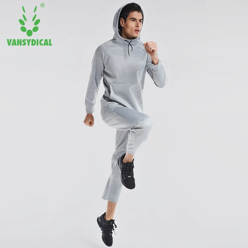 2019 Vansydical спортивный комплект из 2 предметов мужской свитер зимний с капюшоном