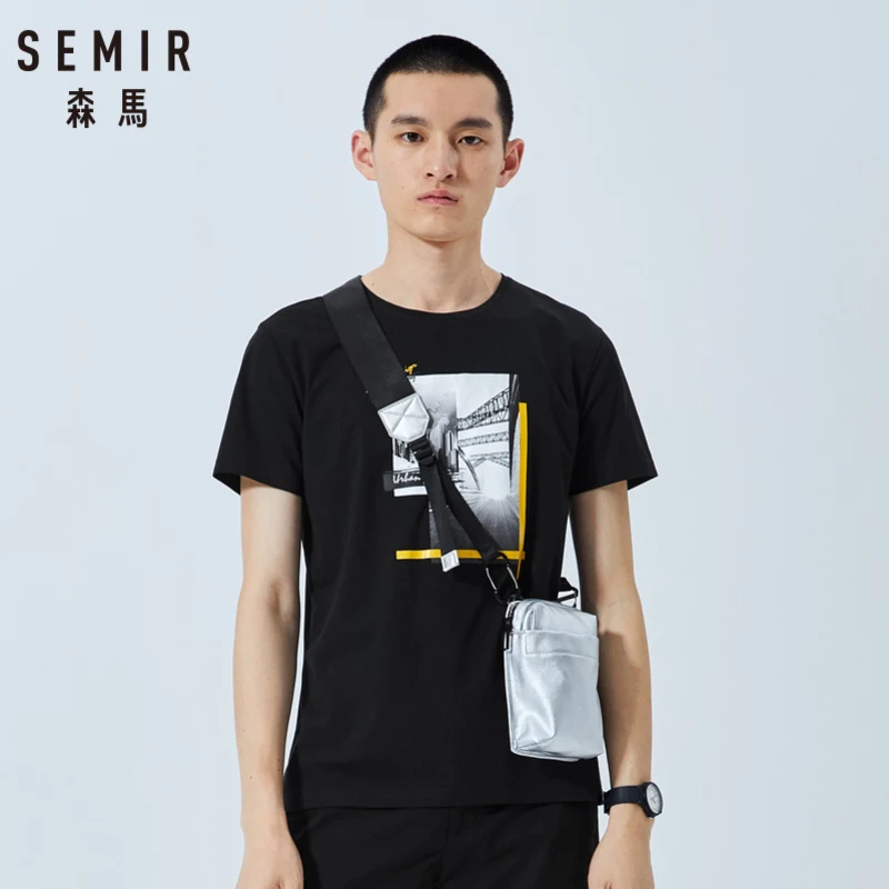 Мужская хлопковая футболка SEMIR креативная летняя для бодибилдинга уличная