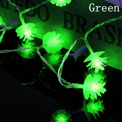 LED Pine cone Fairy light String 3AA Battery Operated 1M 2M 3M 5M 10M waterproof Christmas Holiday wedding Decoration garland - Испускаемый цвет: Зеленый