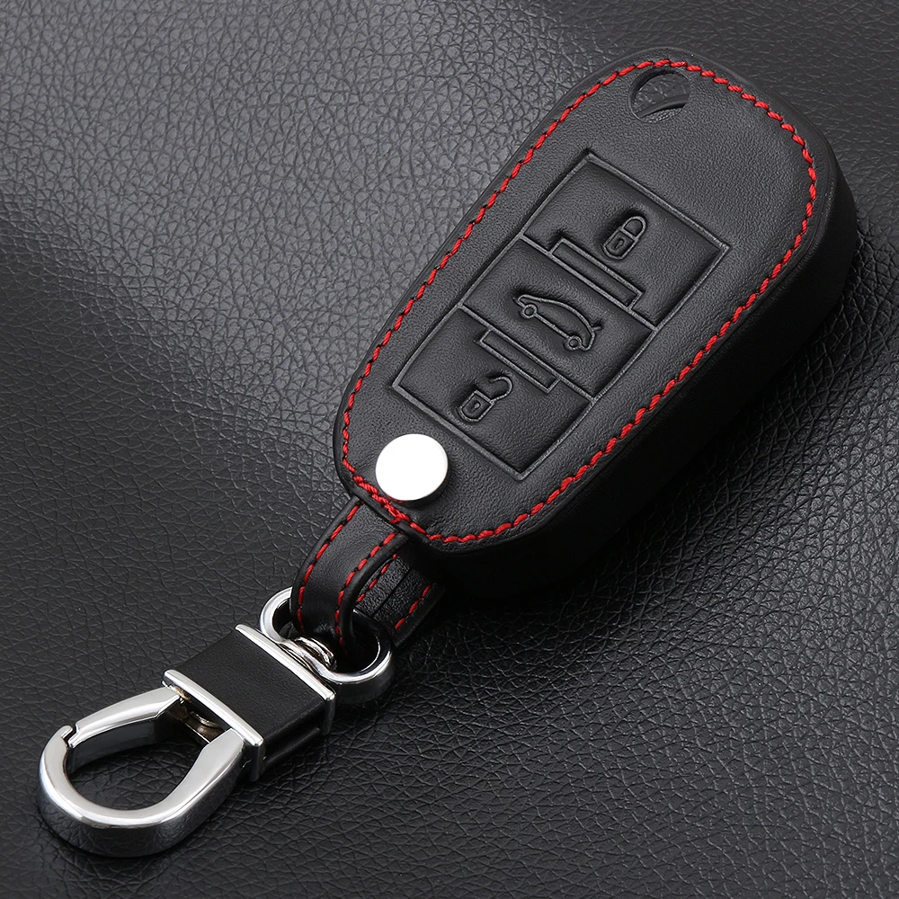 Чехол книжка для автомобильного ключа из натуральной кожи Citroen C4 CACTUS C5 C3 C4L Peugeot 508