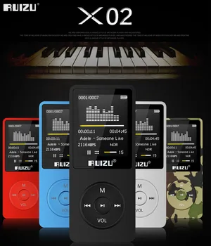 

100% original English version RUIZU X02 MP3 Player 4G/8G/16G Portable Mp3 Can Play 80 hours With FM Radio E-Book,Clock Voice