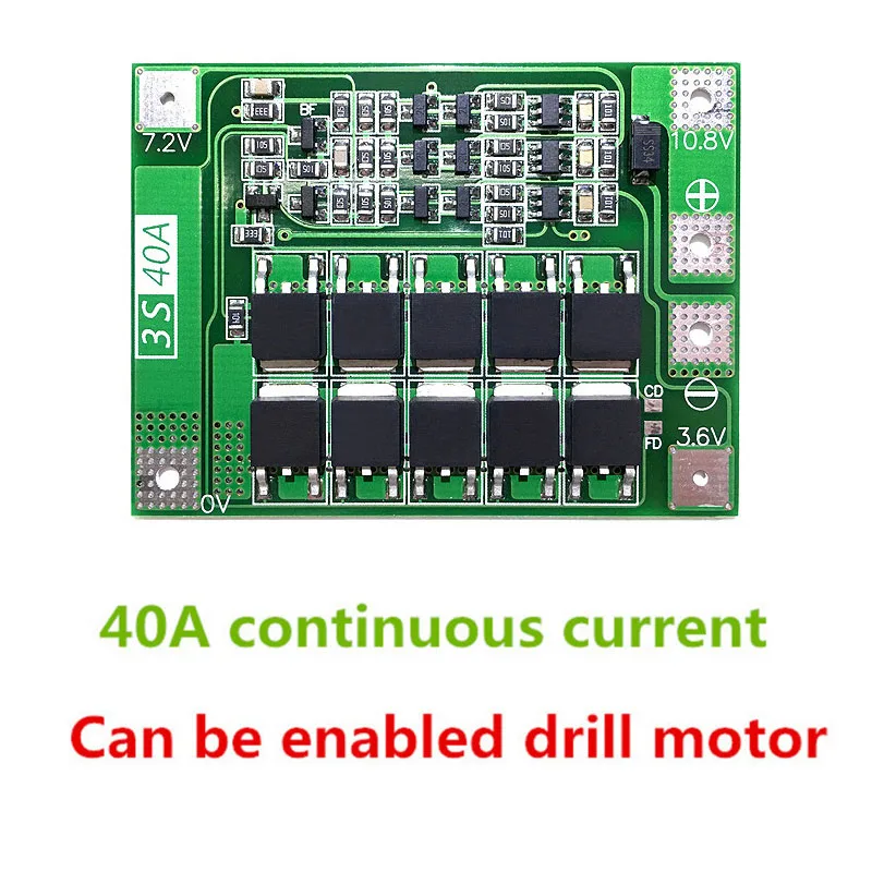 5 шт./лот 3S 40A железная литиевая батарея Защитная плата для зарядного устройства PCB BMS для электродвигателя 9,6 V 10,8 V Lipo модуль с балансиром - Цвет: Standard Version