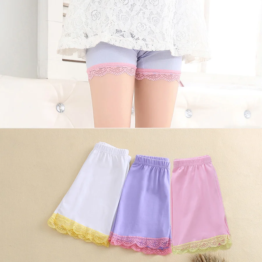 Girls Summer Clothing Candy Color Lace Panties Kids Lovely Safety Underwear 3 Piece Lot SCH4033 SheeCute